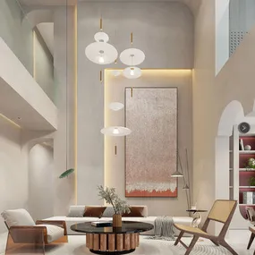 Living Room 3D Interior Scene Model - Wabi Sabi Style - 027