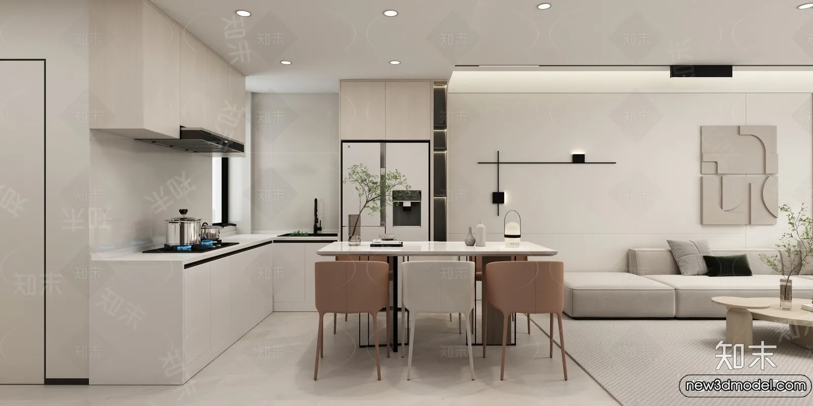 Living Room - 3D Models - 3D Interior Scenes - Modern Style - 001