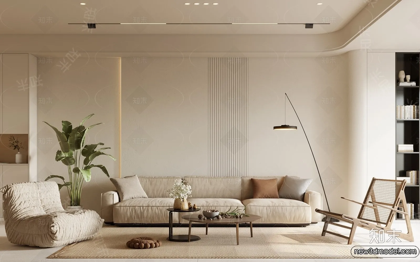 Living Room - 3D Models - 3D Interior Scenes - Modern Style - 002