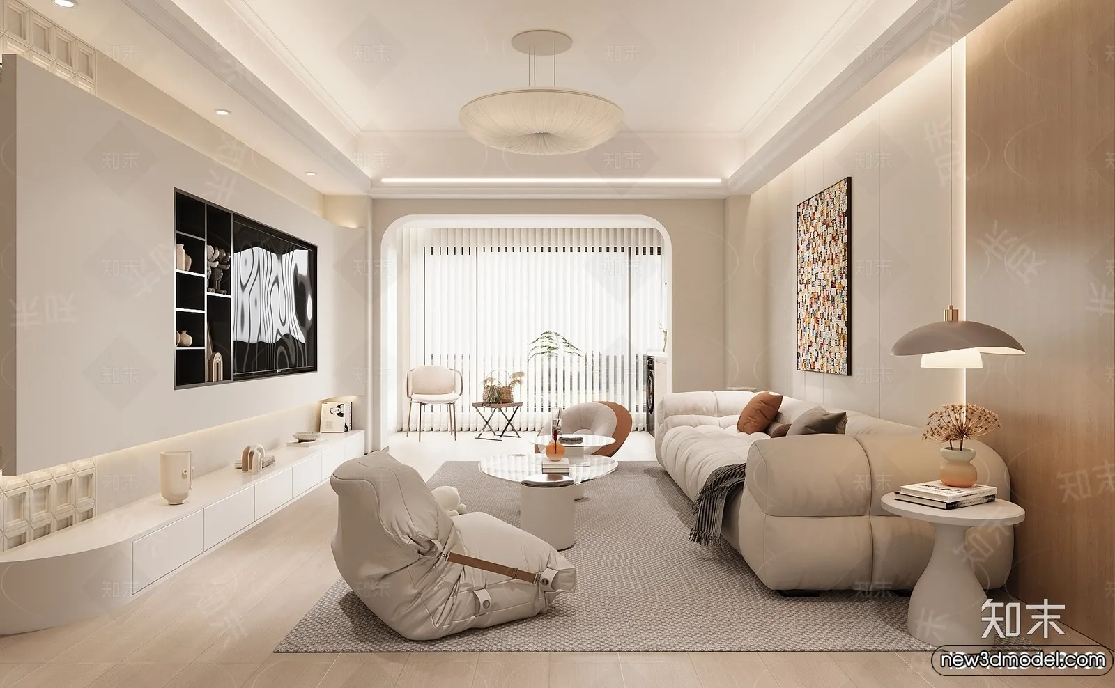 Living Room - 3D Models - 3D Interior Scenes - Modern Style - 003