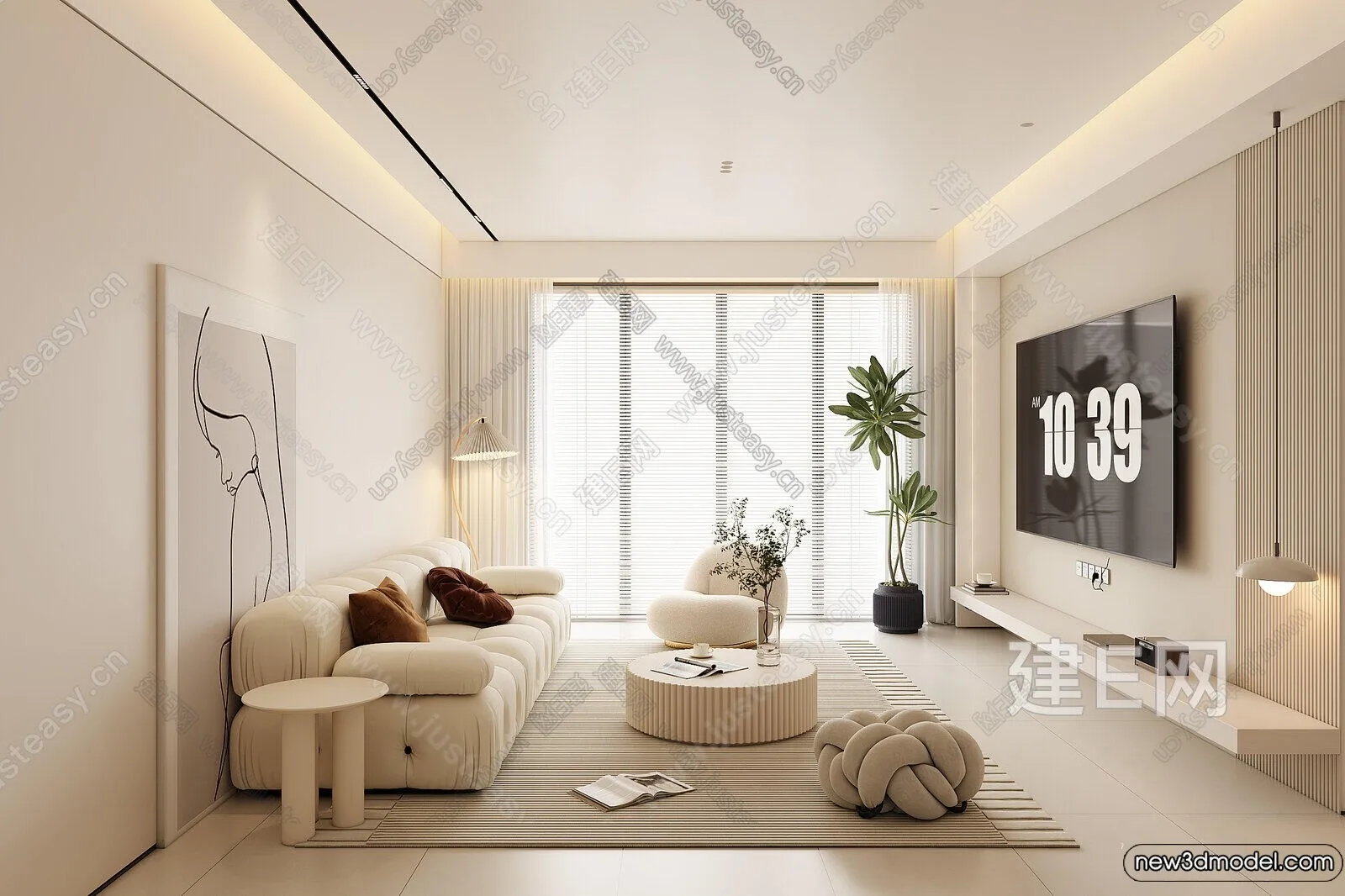 Living Room - 3D Models - 3D Interior Scenes - Modern Style - 005