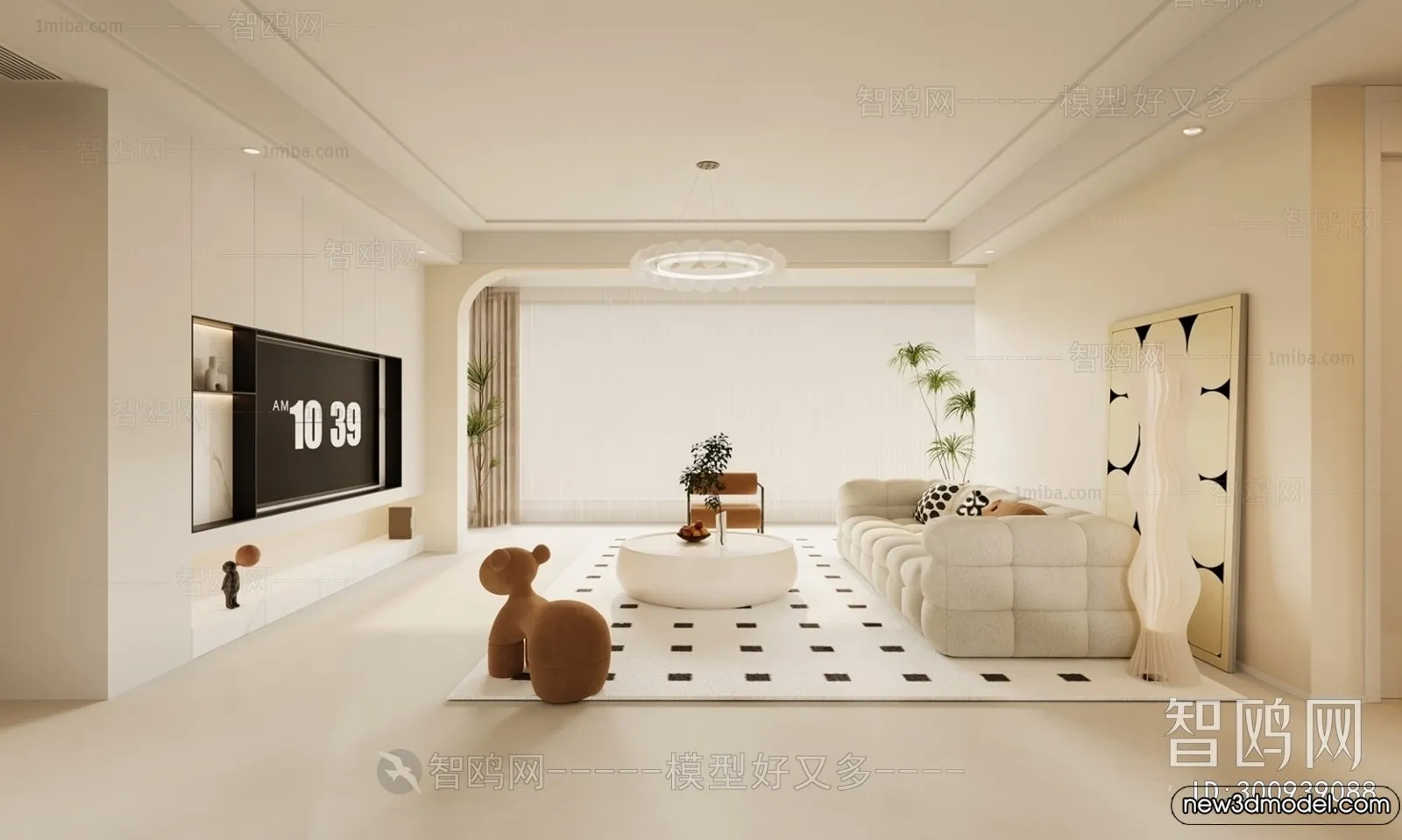 Living Room - 3D Models - 3D Interior Scenes - Modern Style - 006