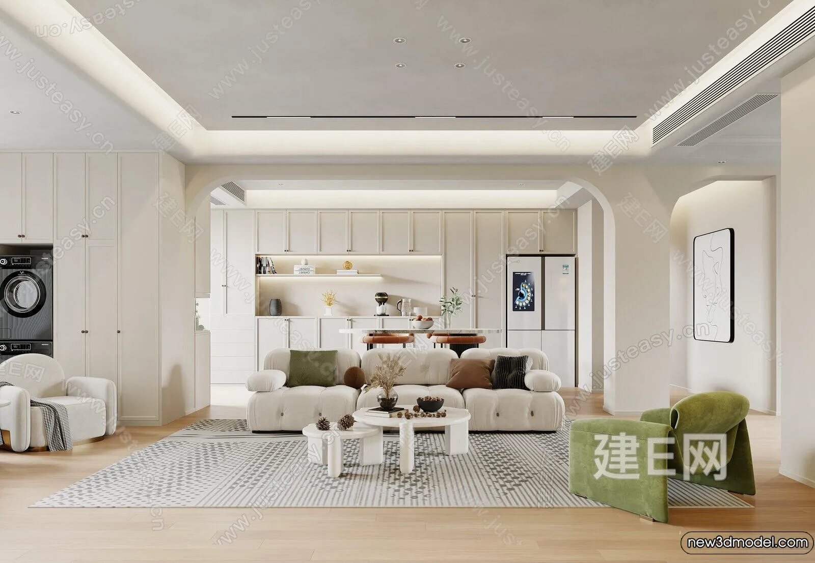 Living Room - 3D Models - 3D Interior Scenes - Modern Style - 008