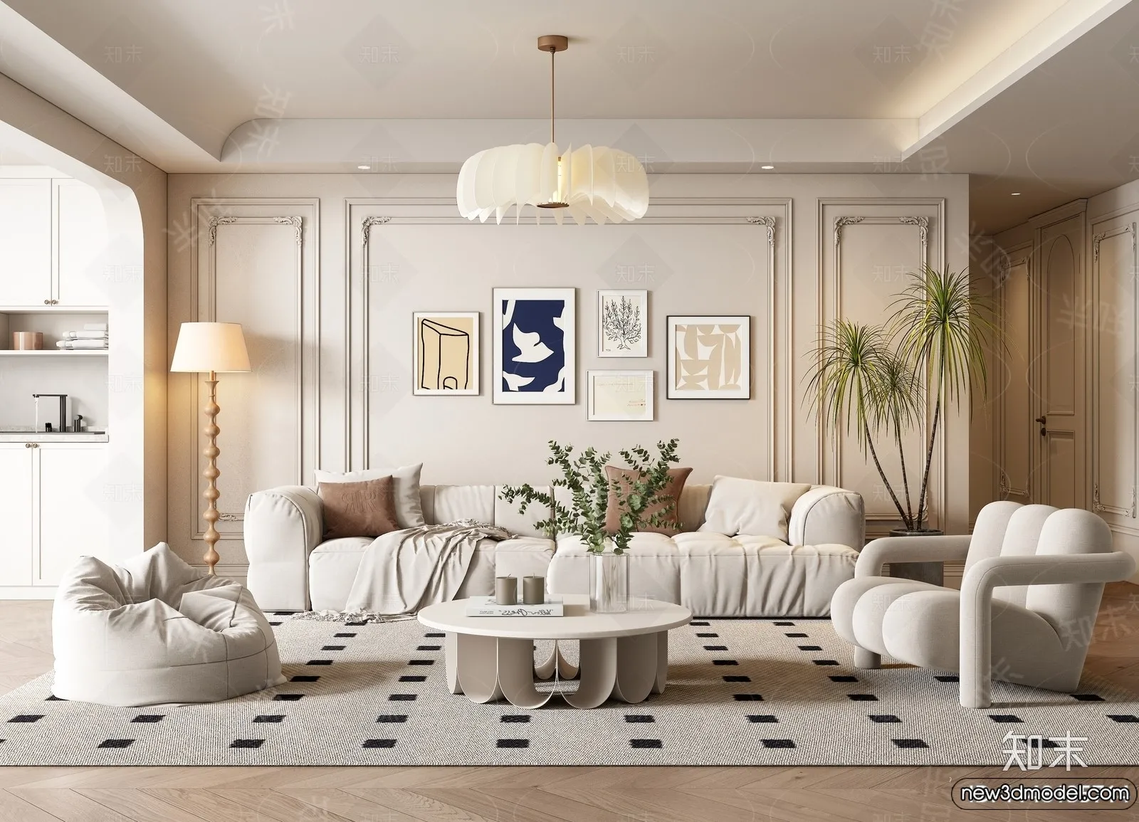 Living Room - 3D Models - 3D Interior Scenes - Modern Style - 011
