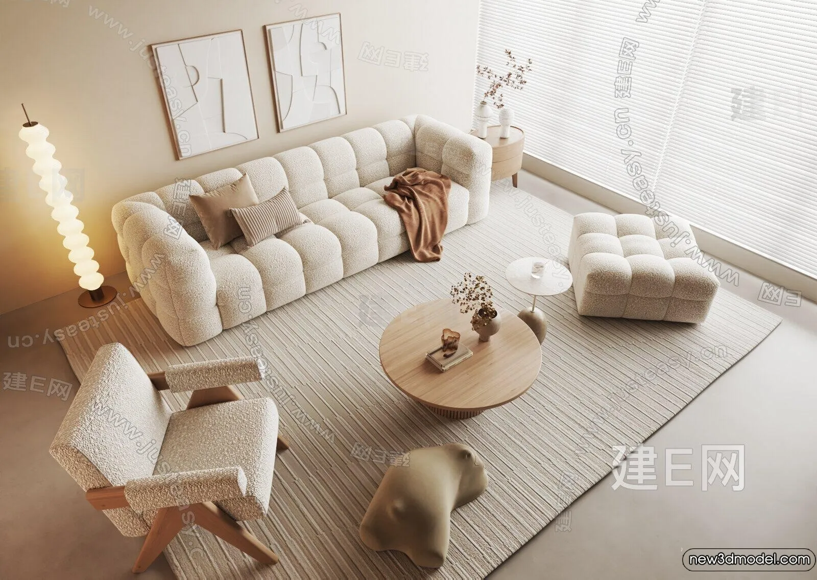 Living Room - 3D Models - 3D Interior Scenes - Modern Style - 014