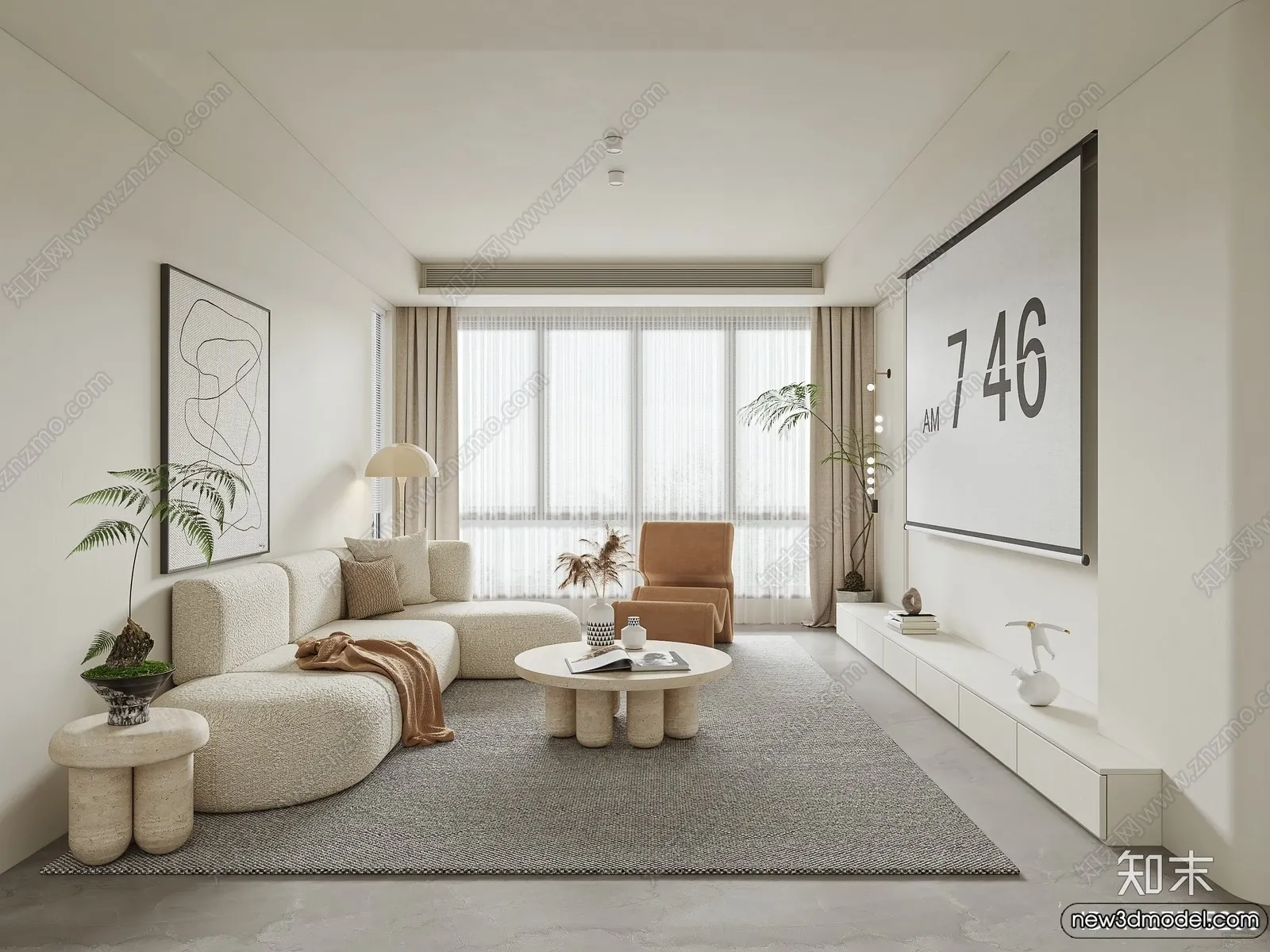 Living Room - 3D Models - 3D Interior Scenes - Modern Style - 018