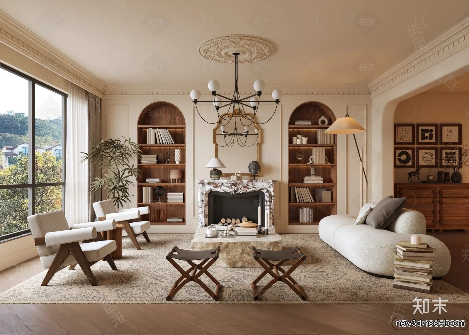 Living Room - 3D Models - 3D Interior Scenes - Modern Style - 024