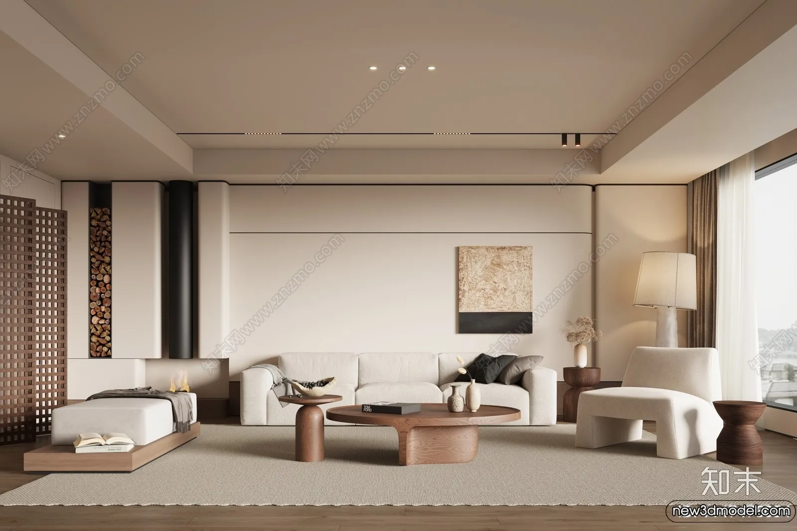 Living Room - 3D Models - 3D Interior Scenes - Modern Style - 026