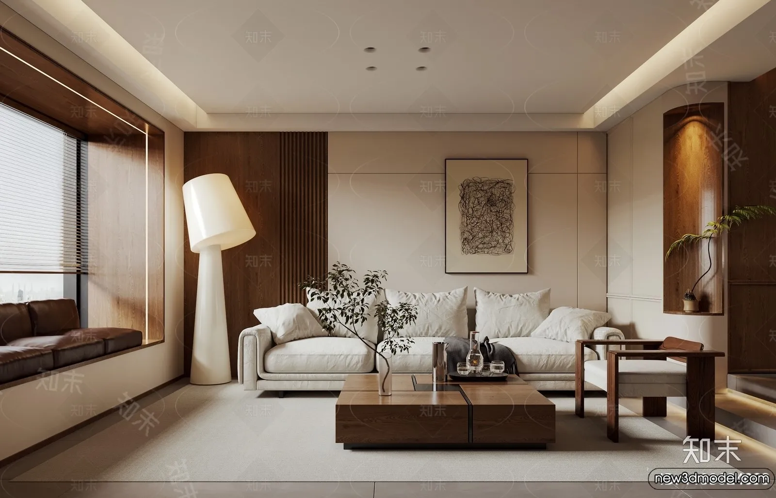 Living Room - 3D Models - 3D Interior Scenes - Modern Style - 030