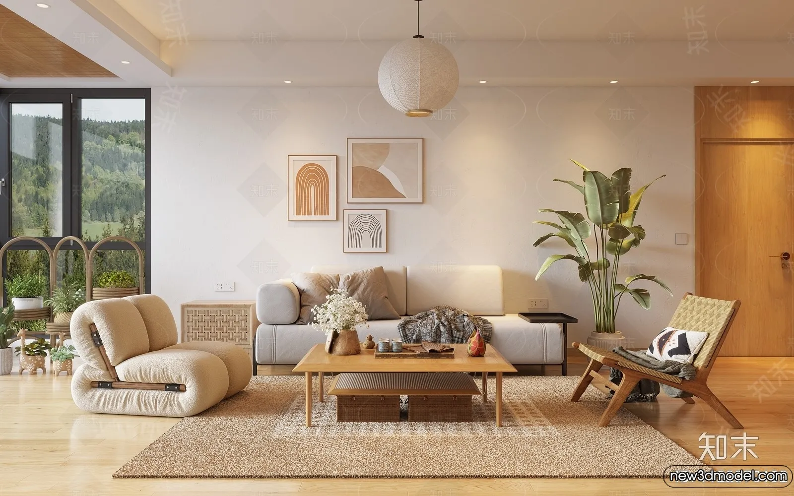 Living Room - 3D Models - 3D Interior Scenes - Modern Style - 033