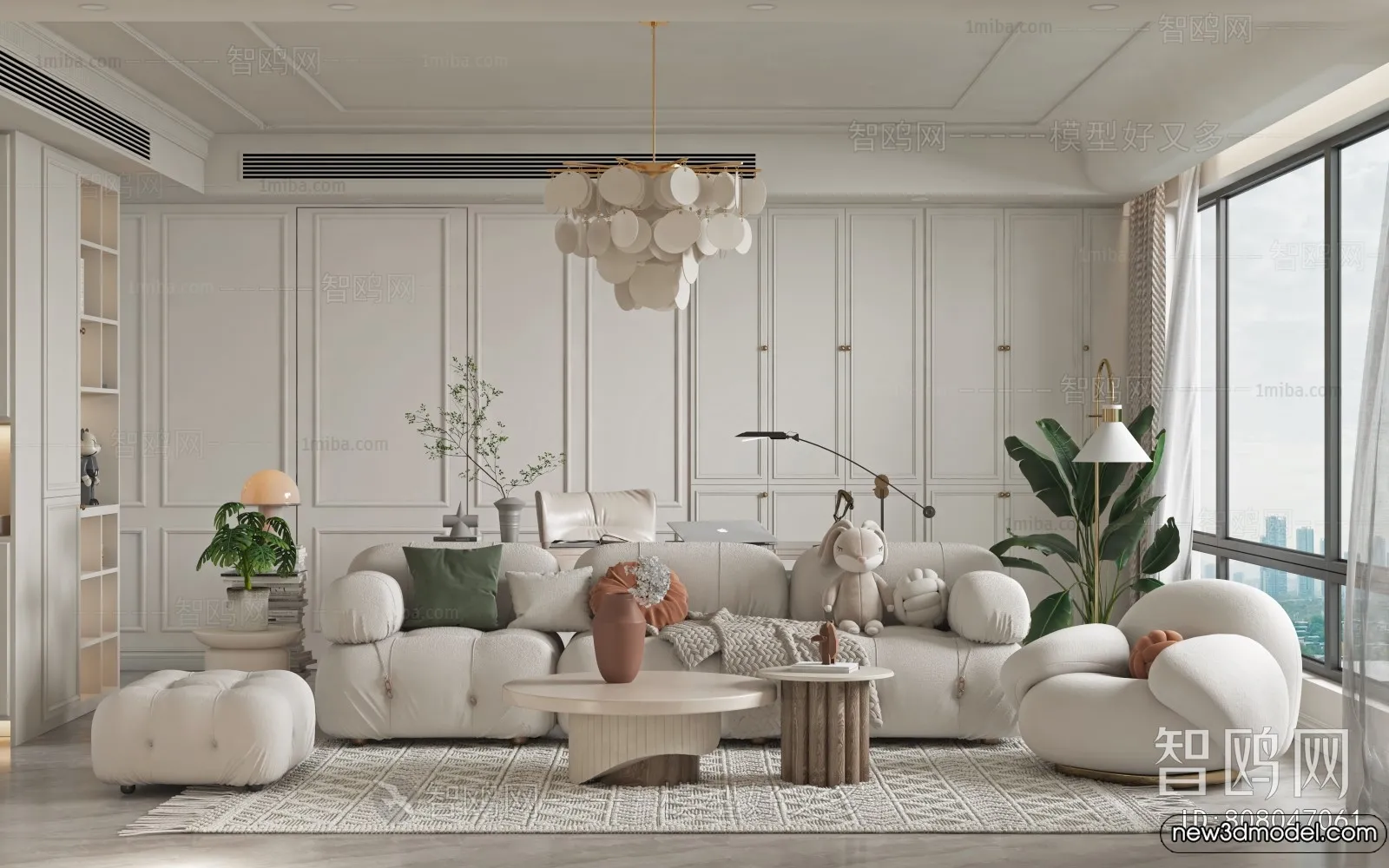 Living Room - 3D Models - 3D Interior Scenes - Modern Style - 035