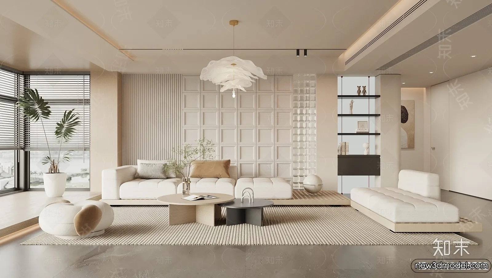 Living Room - 3D Models - 3D Interior Scenes - Modern Style - 037