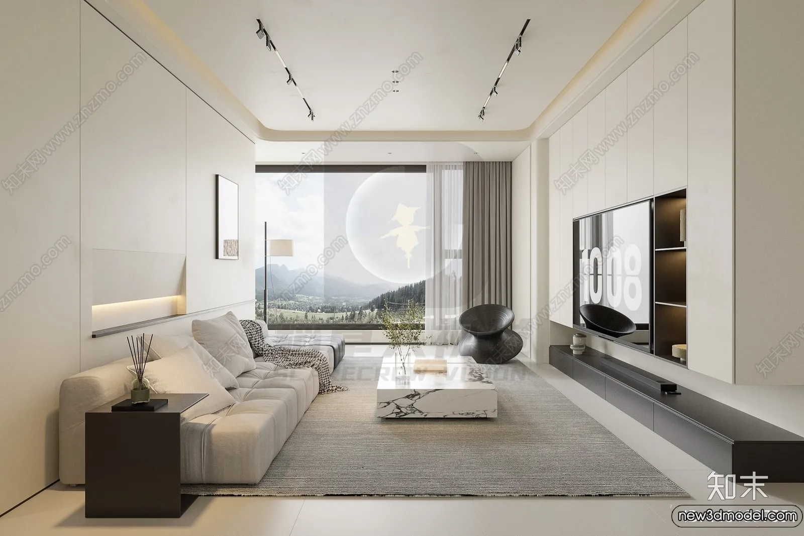 Living Room - 3D Models - 3D Interior Scenes - Modern Style - 040