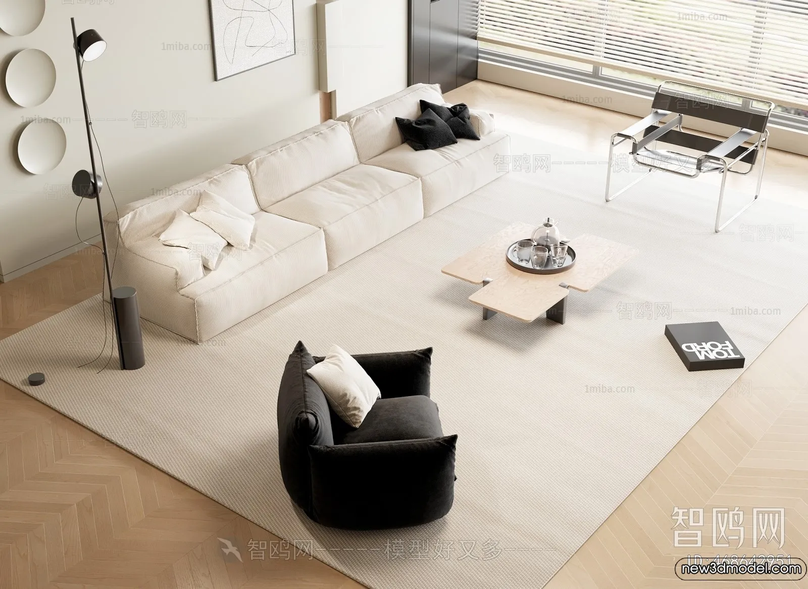 Living Room - 3D Models - 3D Interior Scenes - Modern Style - 041