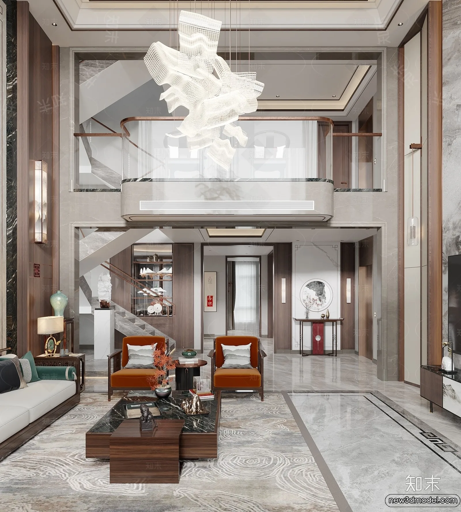 Living Room - 3D Models - 3D Interior Scenes - Modern Style - 046