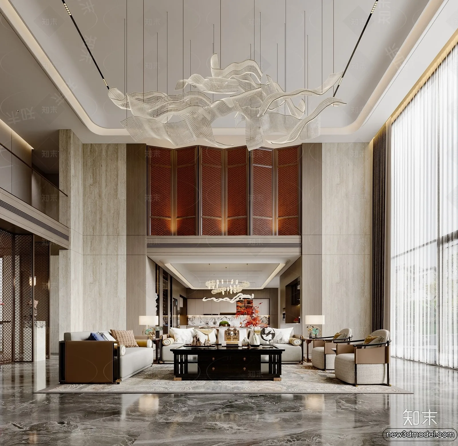 Living Room - 3D Models - 3D Interior Scenes - Modern Style - 048