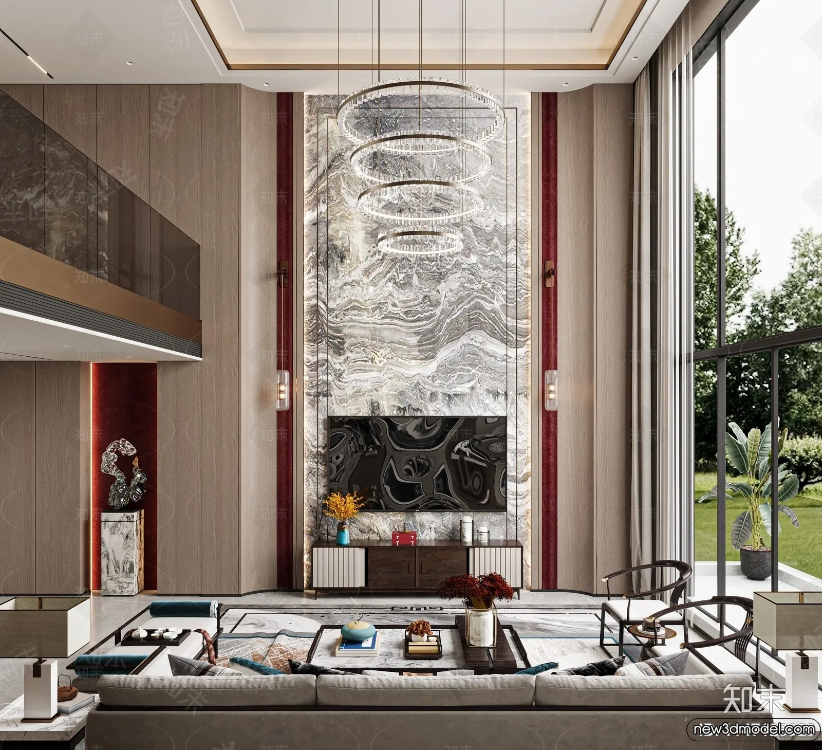 Living Room - 3D Models - 3D Interior Scenes - Modern Style - 049