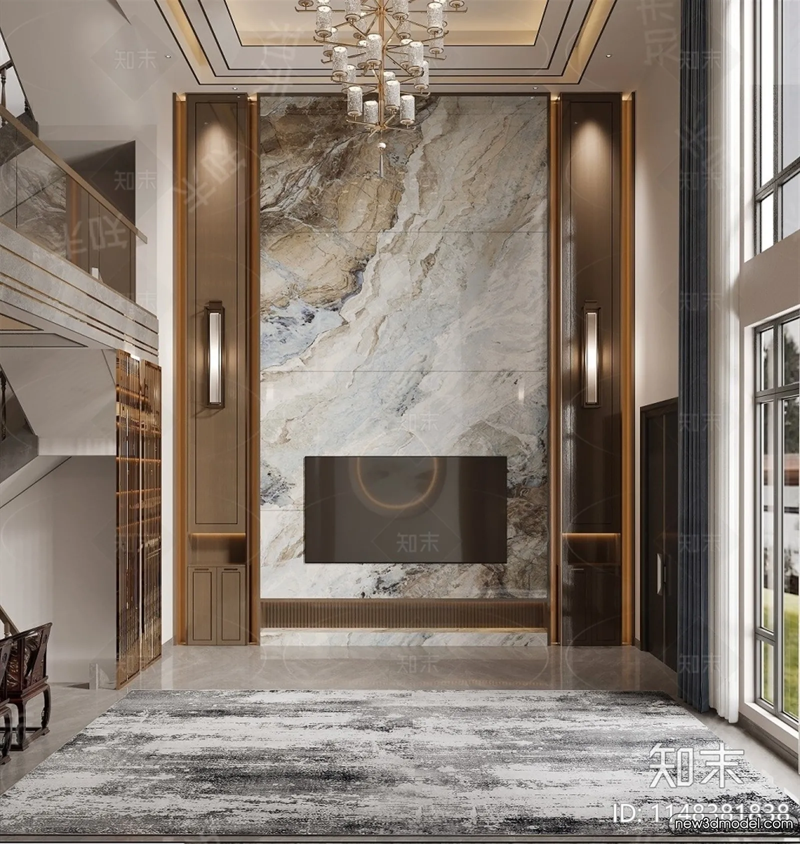 Living Room - 3D Models - 3D Interior Scenes - Modern Style - 054