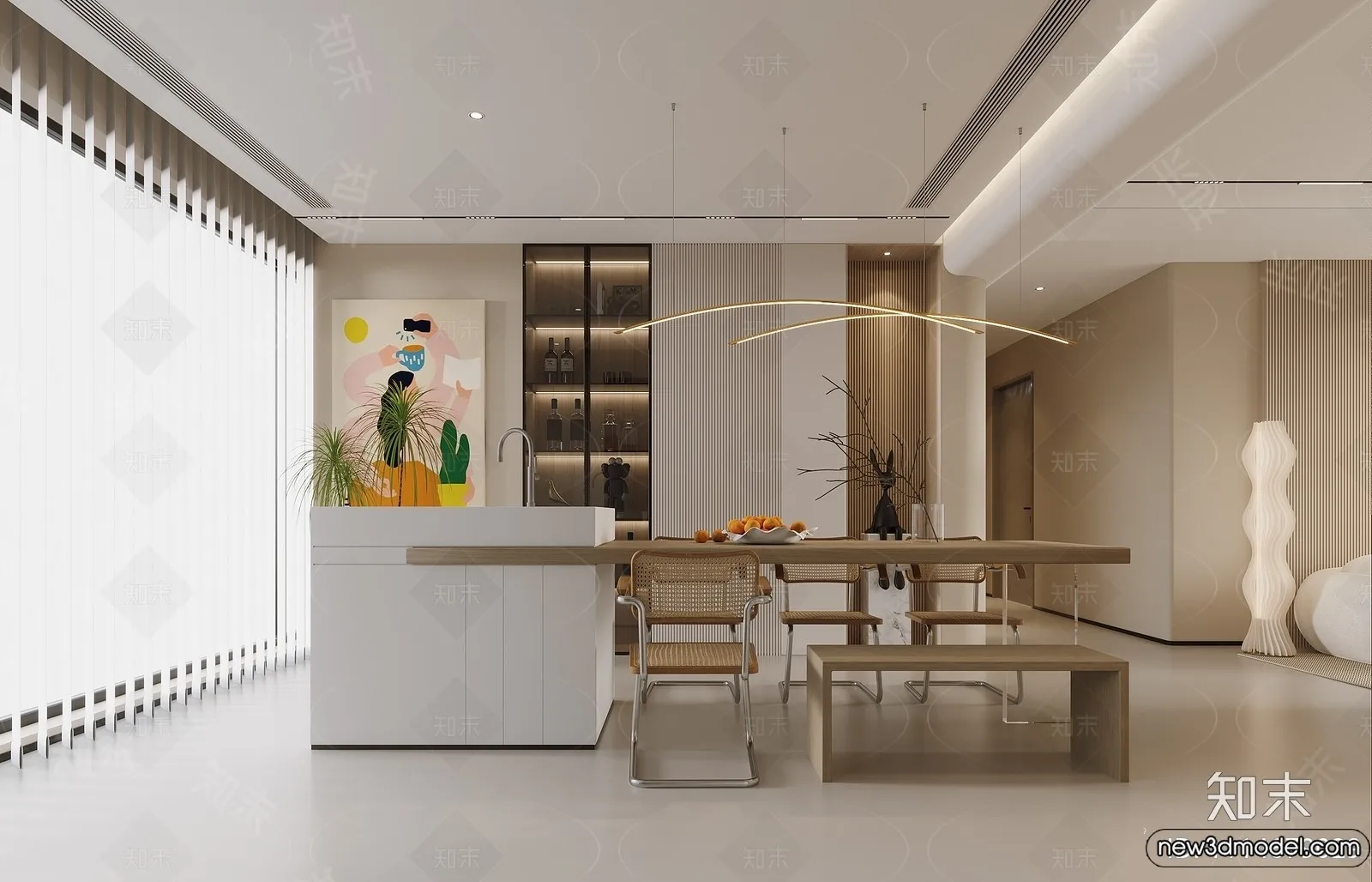 Living Room - 3D Models - 3D Interior Scenes - Modern Style - 056