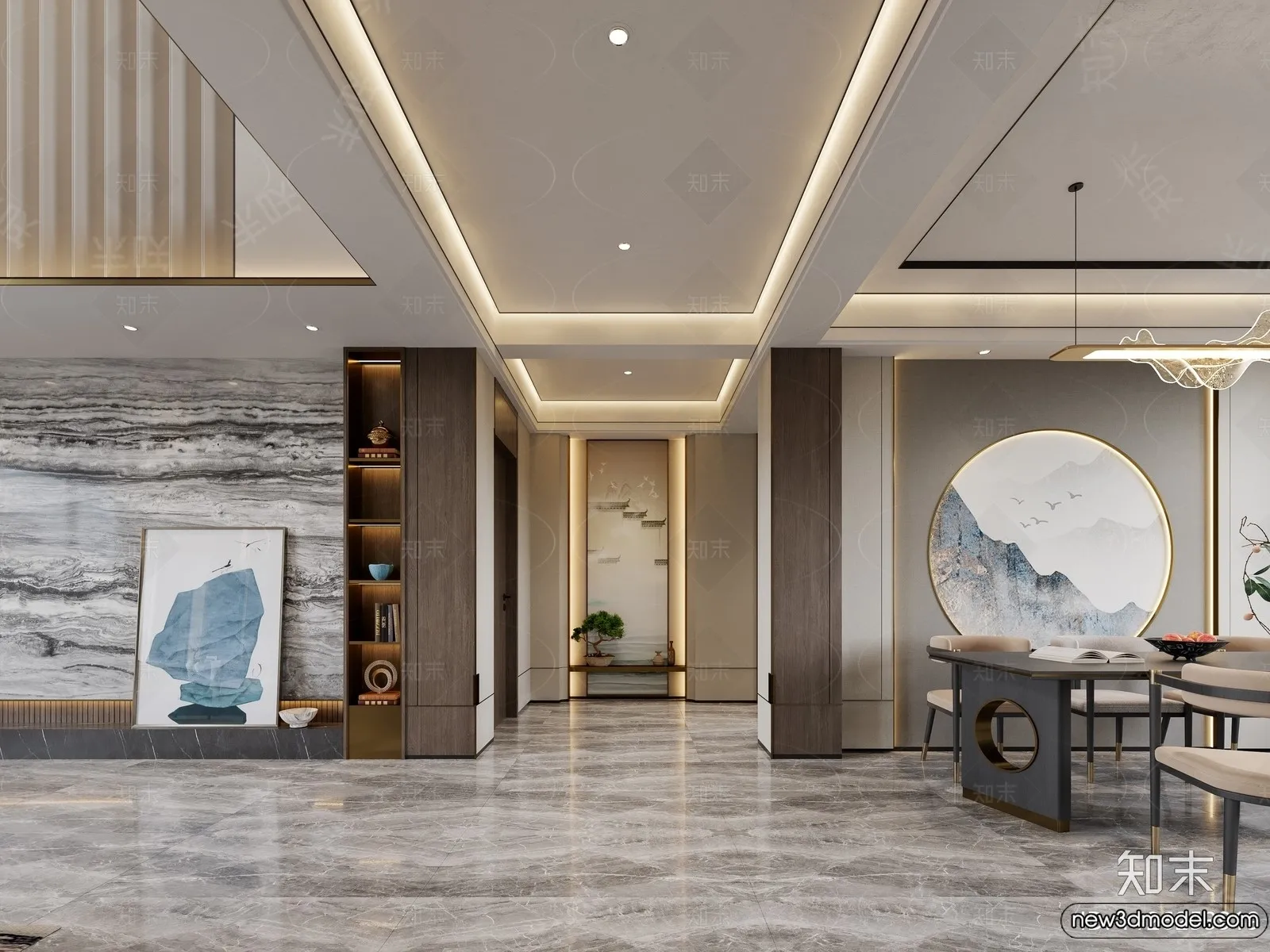 Living Room - 3D Models - 3D Interior Scenes - Modern Style - 061