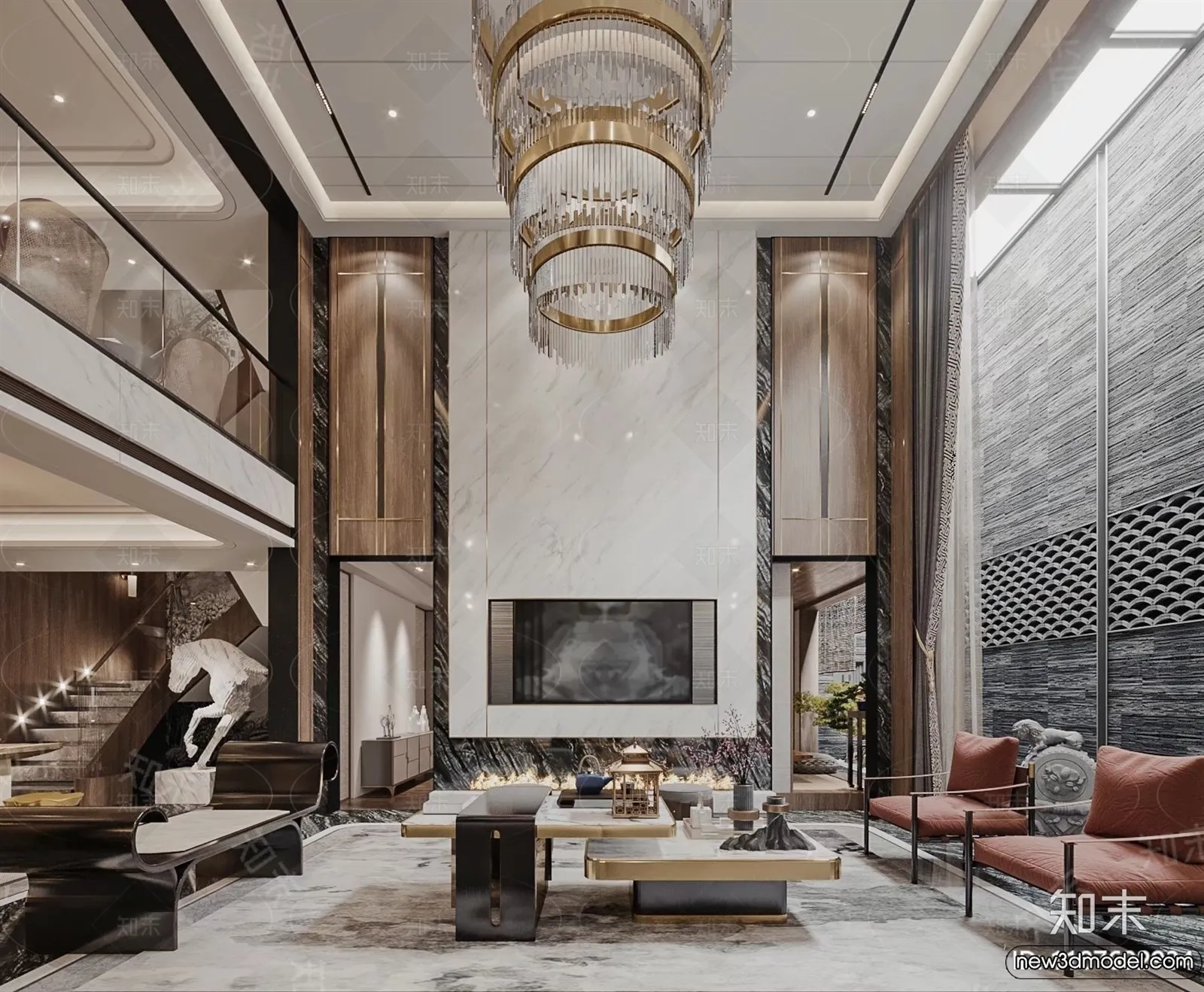 Living Room - 3D Models - 3D Interior Scenes - Modern Style - 062