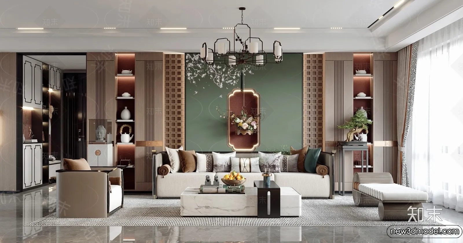 Living Room - 3D Models - 3D Interior Scenes - Modern Style - 065