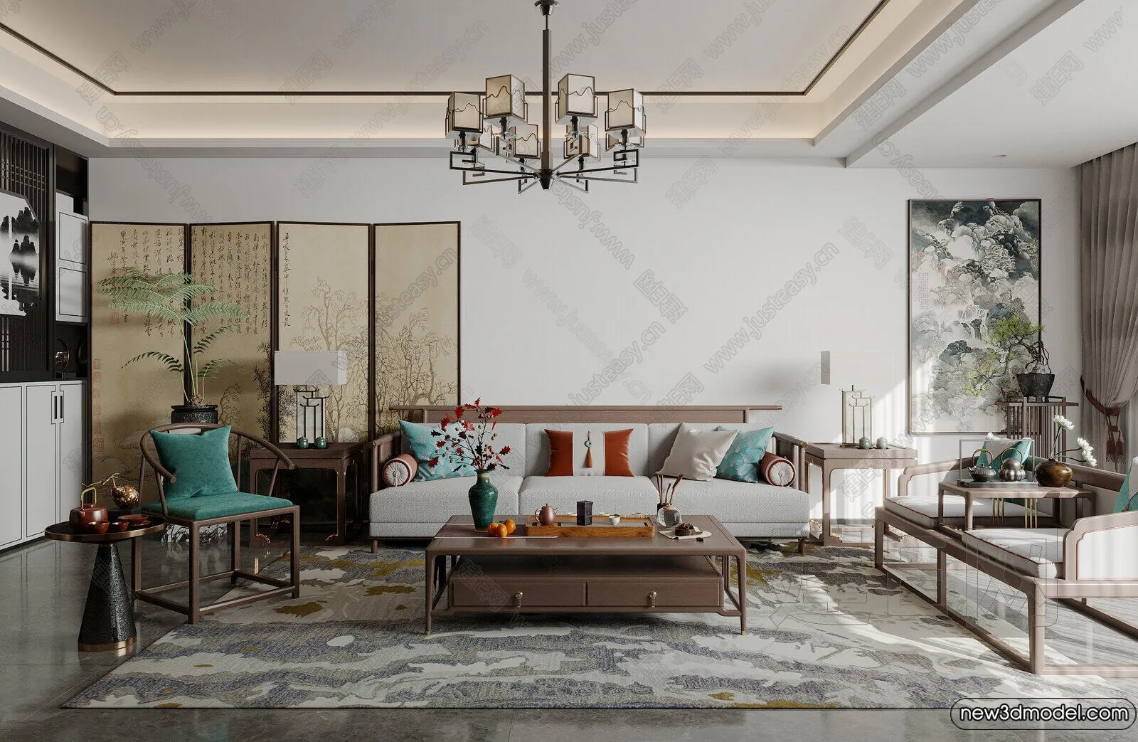 Living Room - 3D Models - 3D Interior Scenes - Modern Style - 068