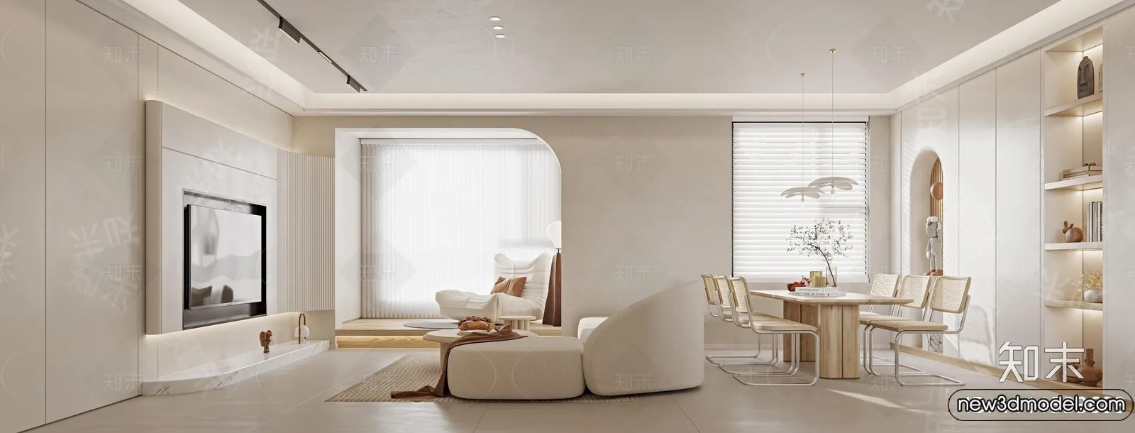 Living Room - 3D Models - 3D Interior Scenes - Modern Style - 078