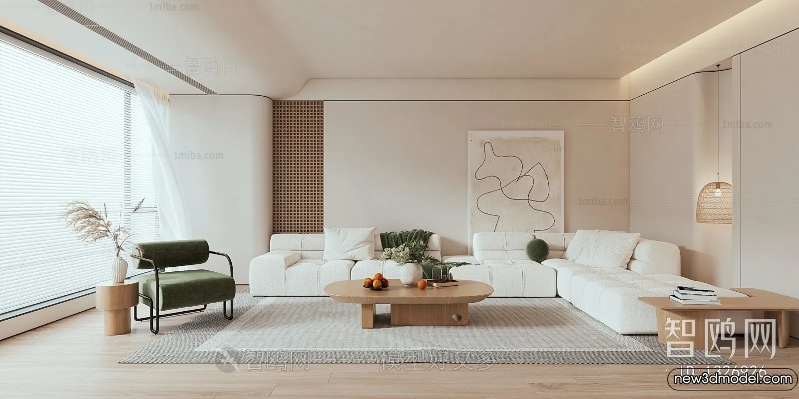 Living Room - 3D Models - 3D Interior Scenes - Modern Style - 079