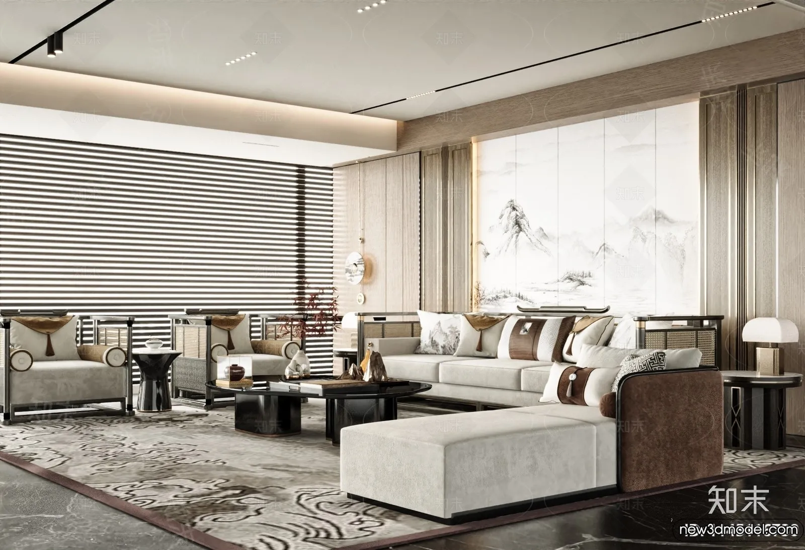 Living Room - 3D Models - 3D Interior Scenes - Modern Style - 082