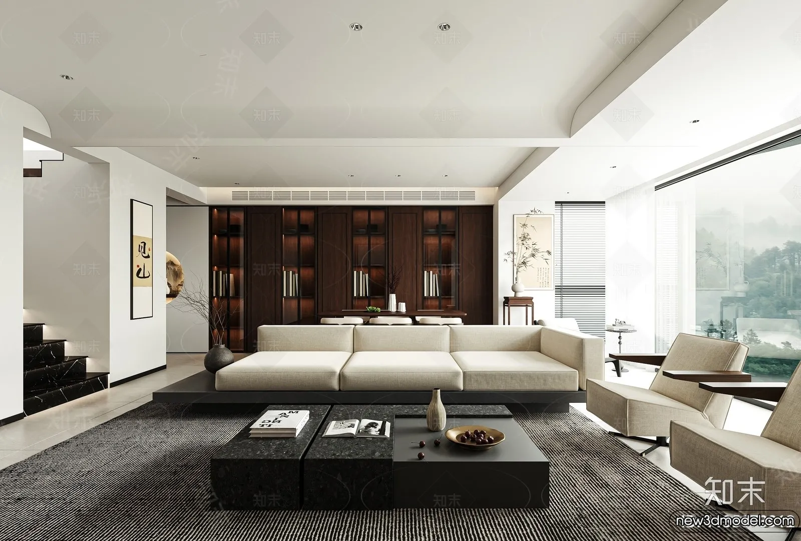 Living Room - 3D Models - 3D Interior Scenes - Modern Style - 097