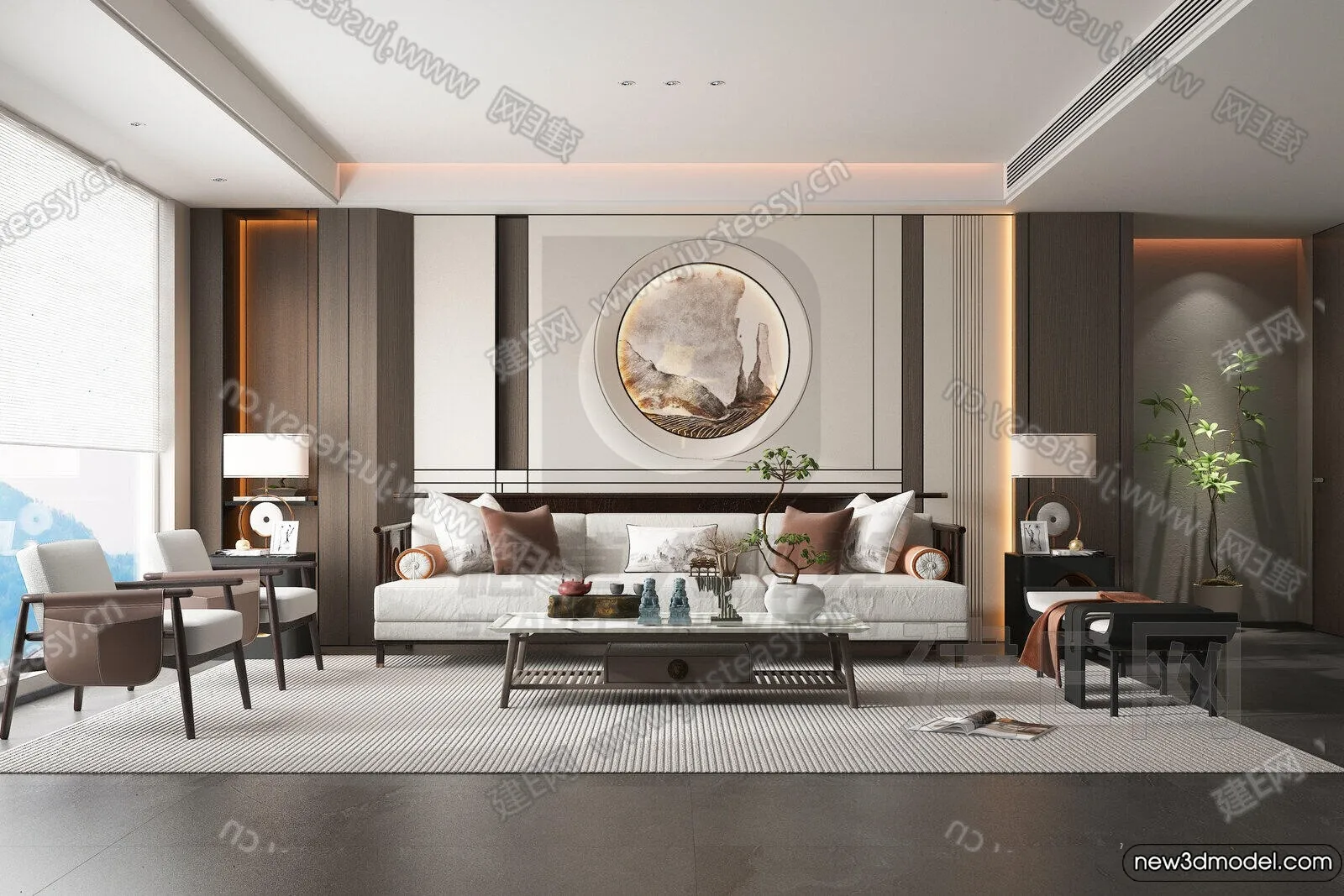 Living Room - 3D Models - 3D Interior Scenes - Modern Style - 110