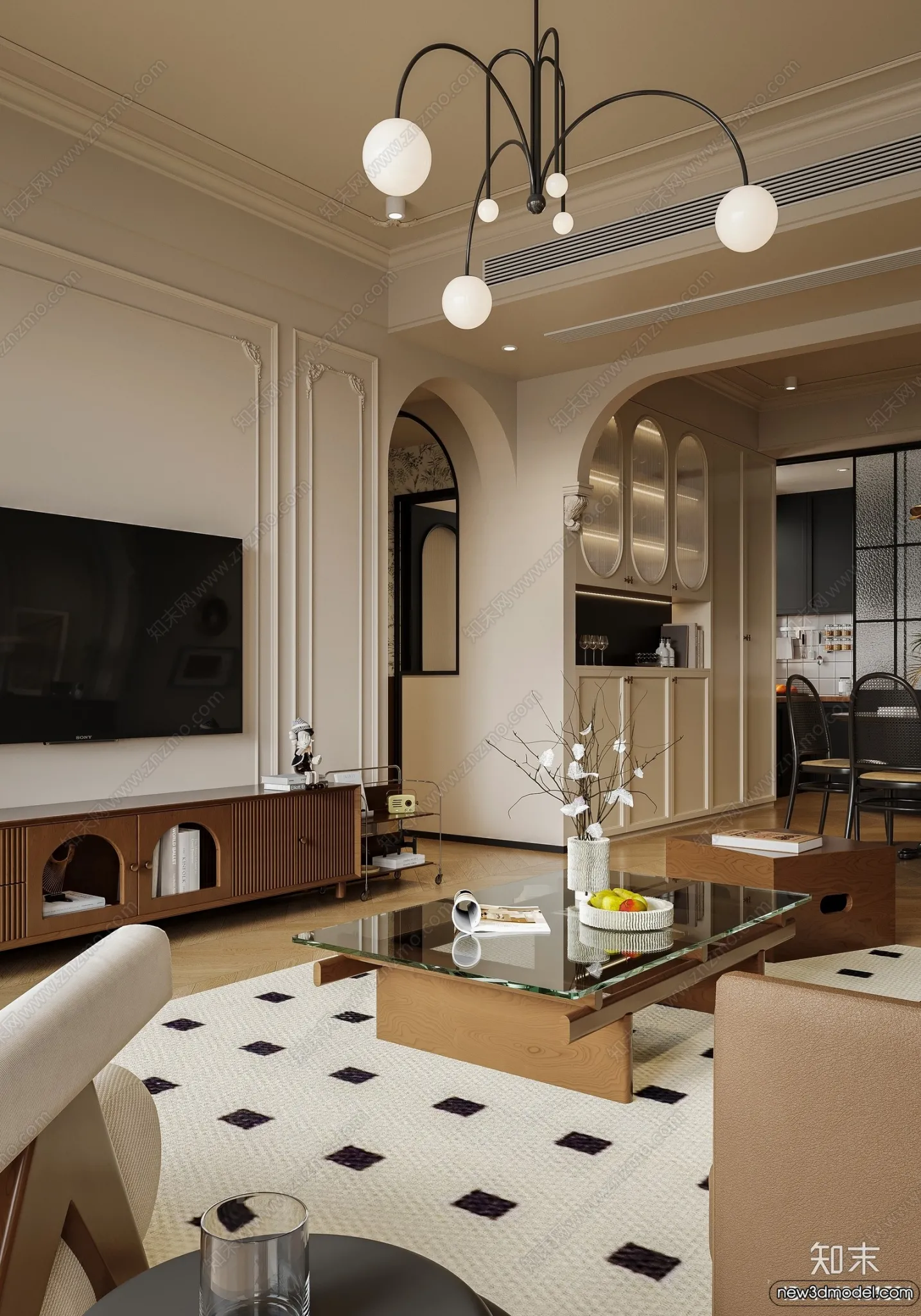 Living Room - 3D Models - 3D Interior Scenes - Modern Style - 111