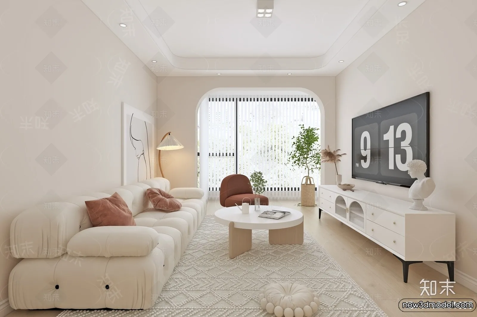 Living Room - 3D Models - 3D Interior Scenes - Modern Style - 112