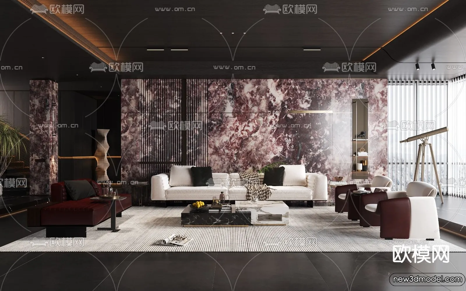 Living Room - 3D Models - 3D Interior Scenes - Modern Style - 113