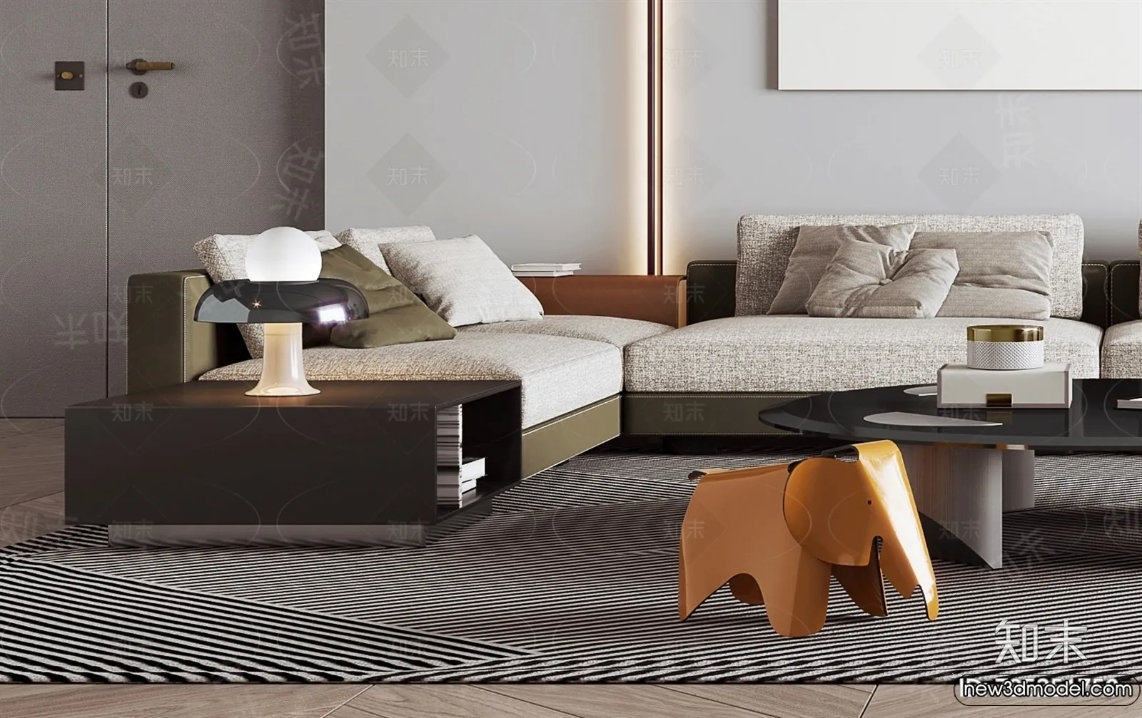 Living Room - 3D Models - 3D Interior Scenes - Modern Style - 114