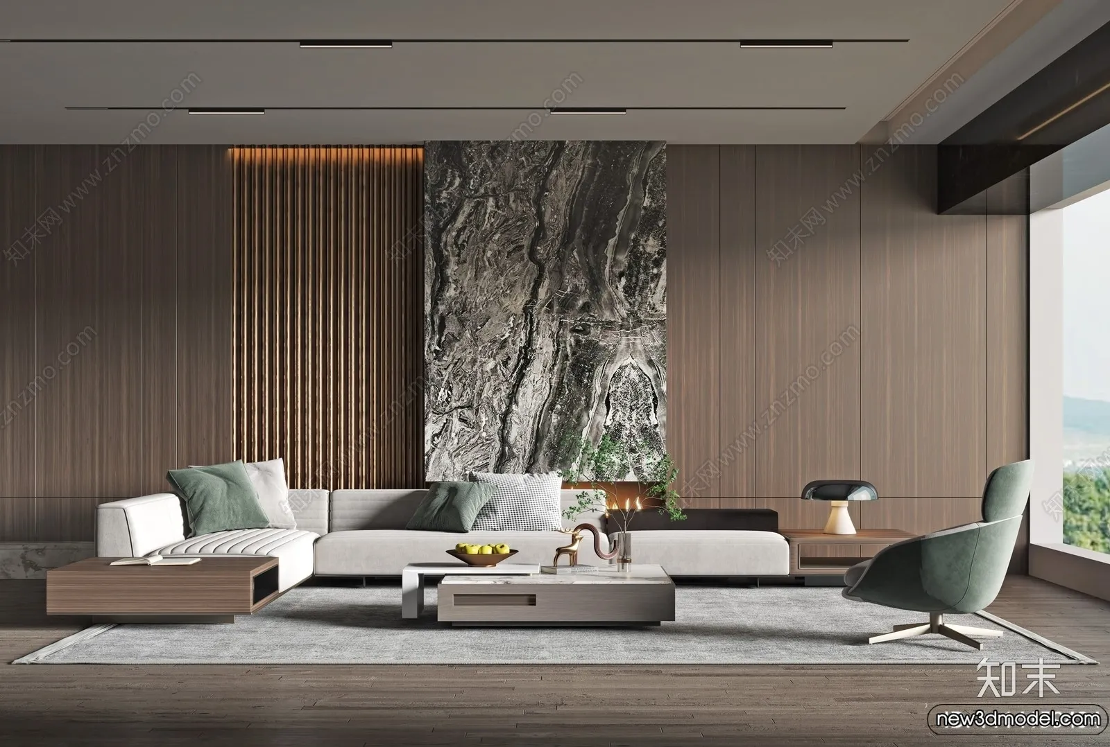 Living Room - 3D Models - 3D Interior Scenes - Modern Style - 115