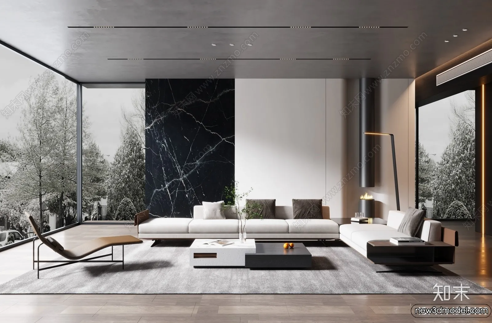 Living Room - 3D Models - 3D Interior Scenes - Modern Style - 116