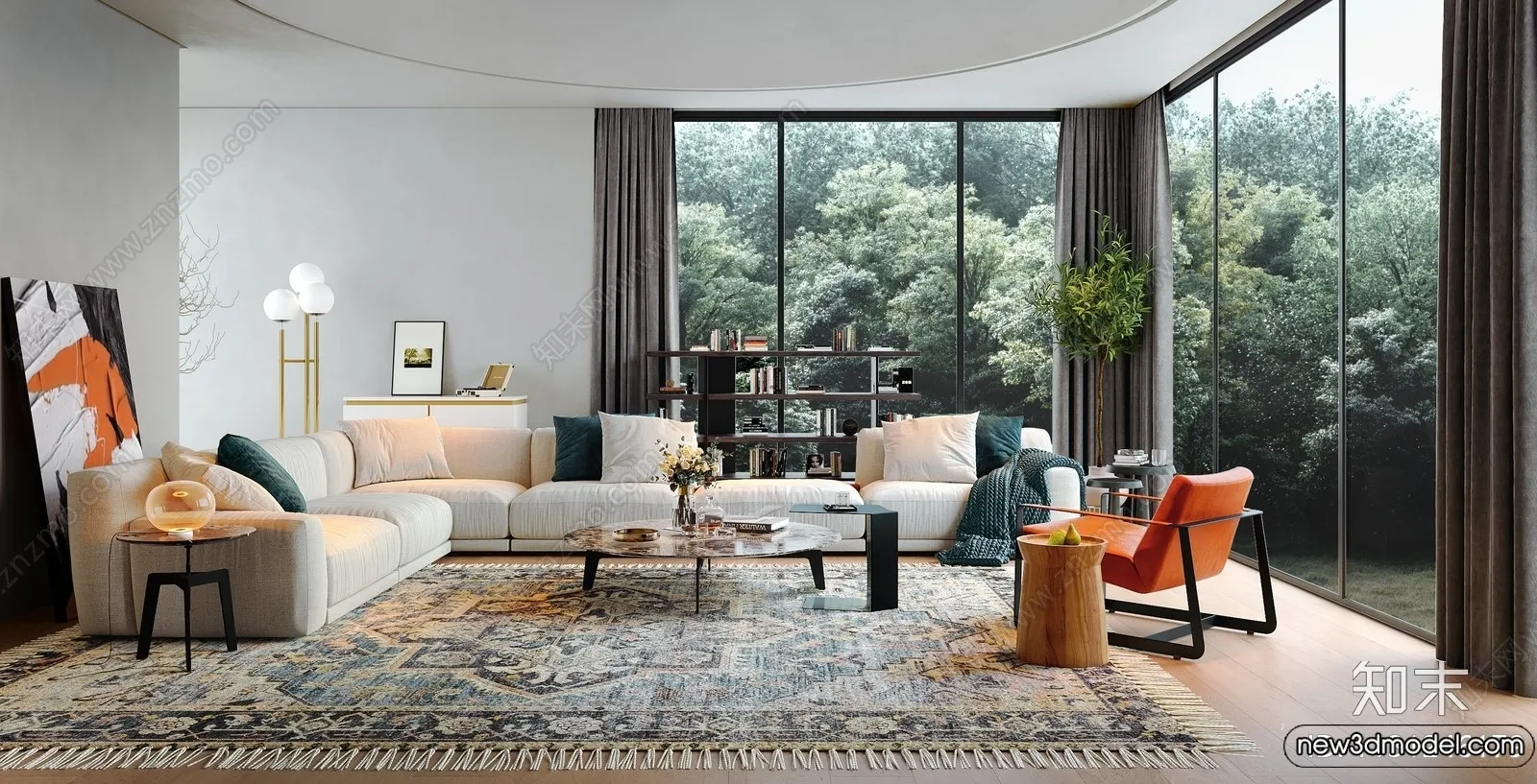 Living Room - 3D Models - 3D Interior Scenes - Modern Style - 118