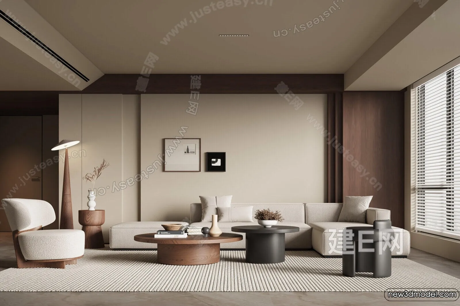 Living Room - 3D Models - 3D Interior Scenes - Modern Style - 120