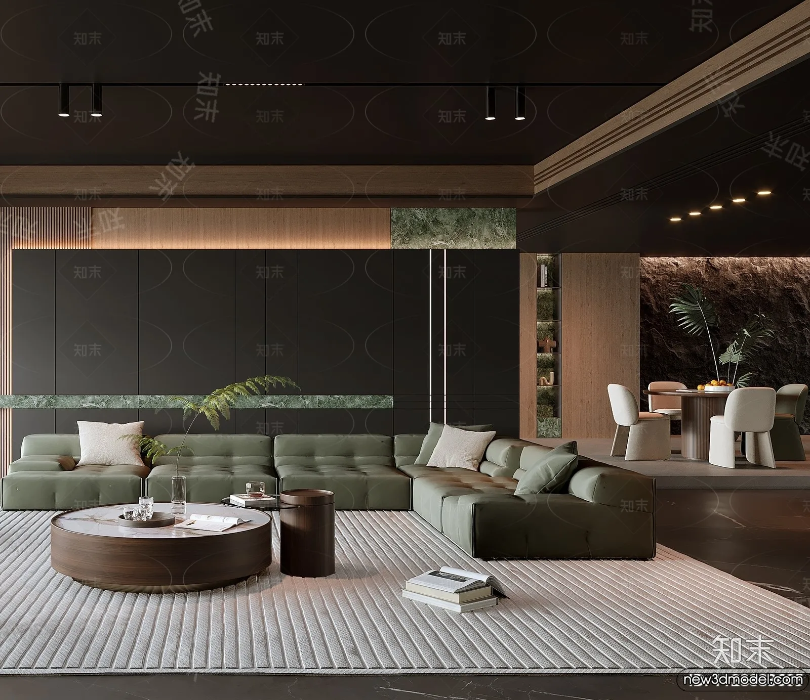 Living Room - 3D Models - 3D Interior Scenes - Modern Style - 121