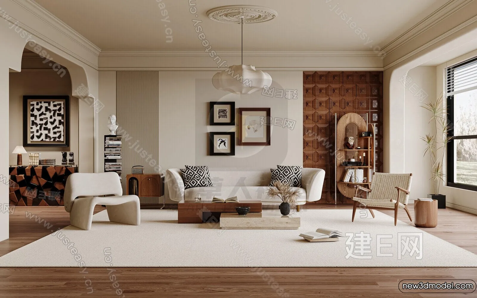 Living Room - 3D Models - 3D Interior Scenes - Modern Style - 126