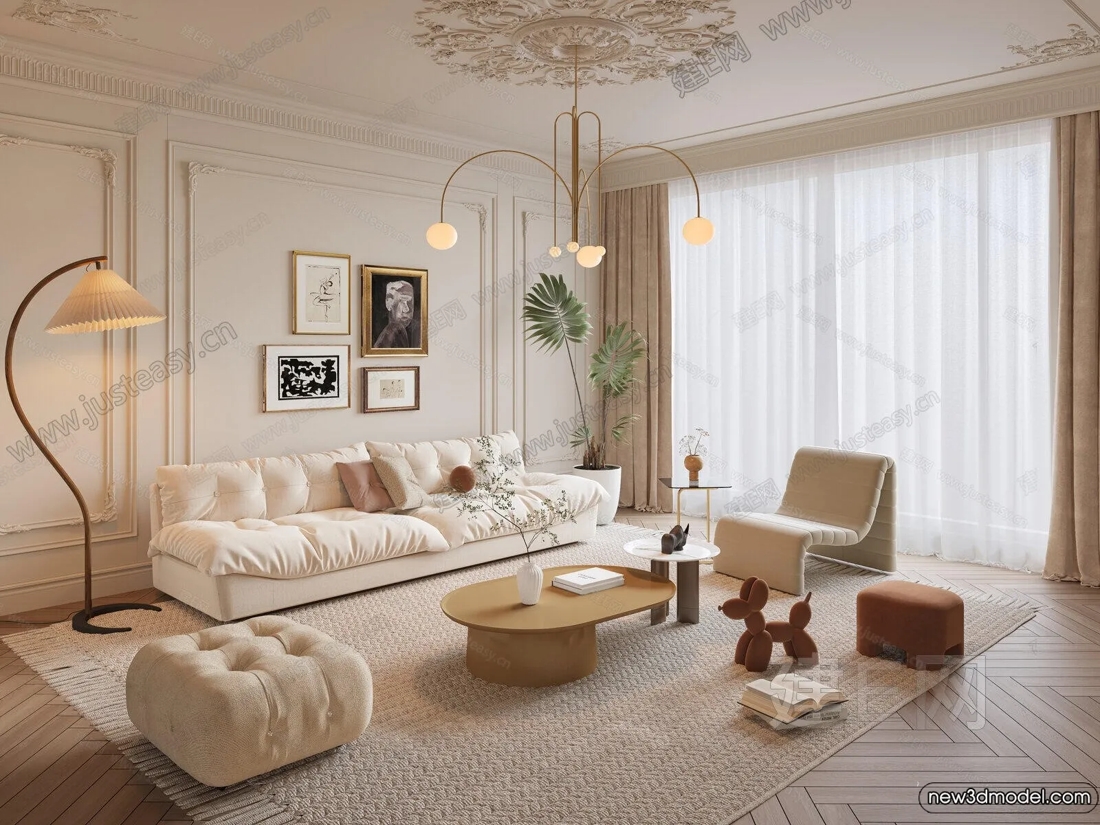 Living Room - 3D Models - 3D Interior Scenes - Modern Style - 127