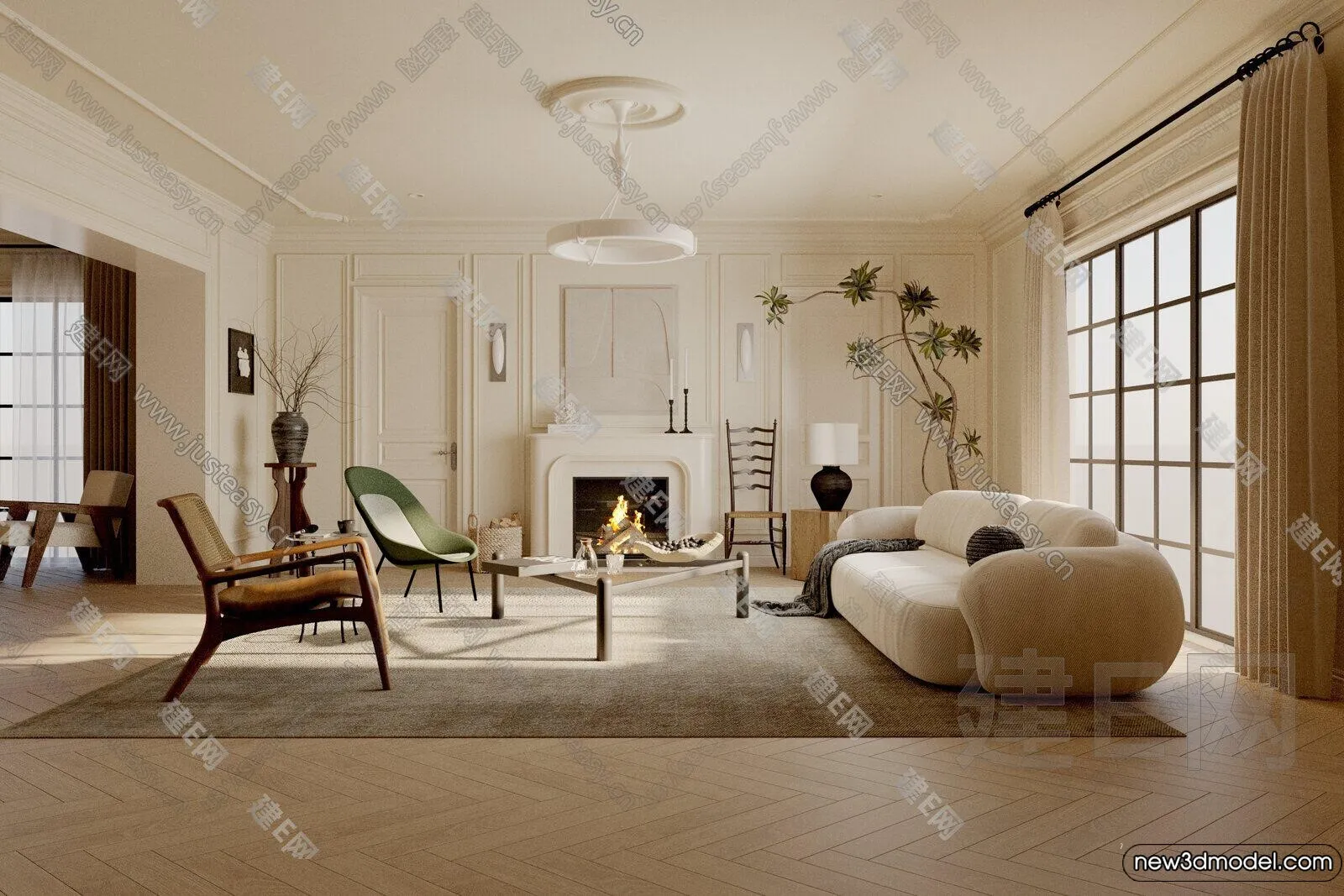 Living Room - 3D Models - 3D Interior Scenes - Modern Style - 134