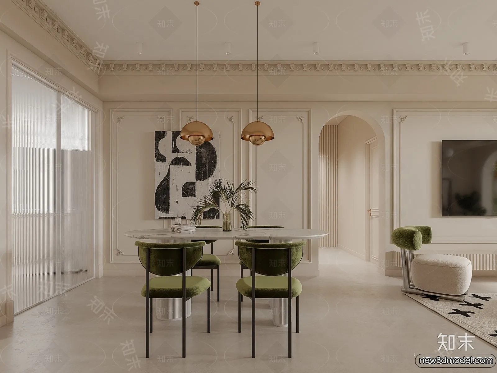 Living Room - 3D Models - 3D Interior Scenes - Modern Style - 135