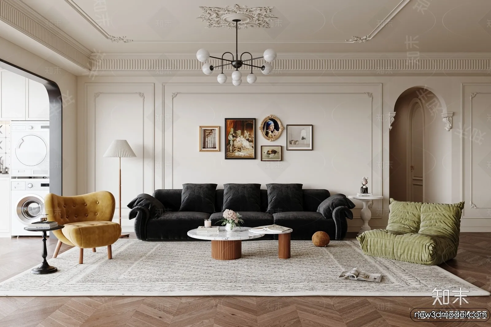 Living Room - 3D Models - 3D Interior Scenes - Modern Style - 137