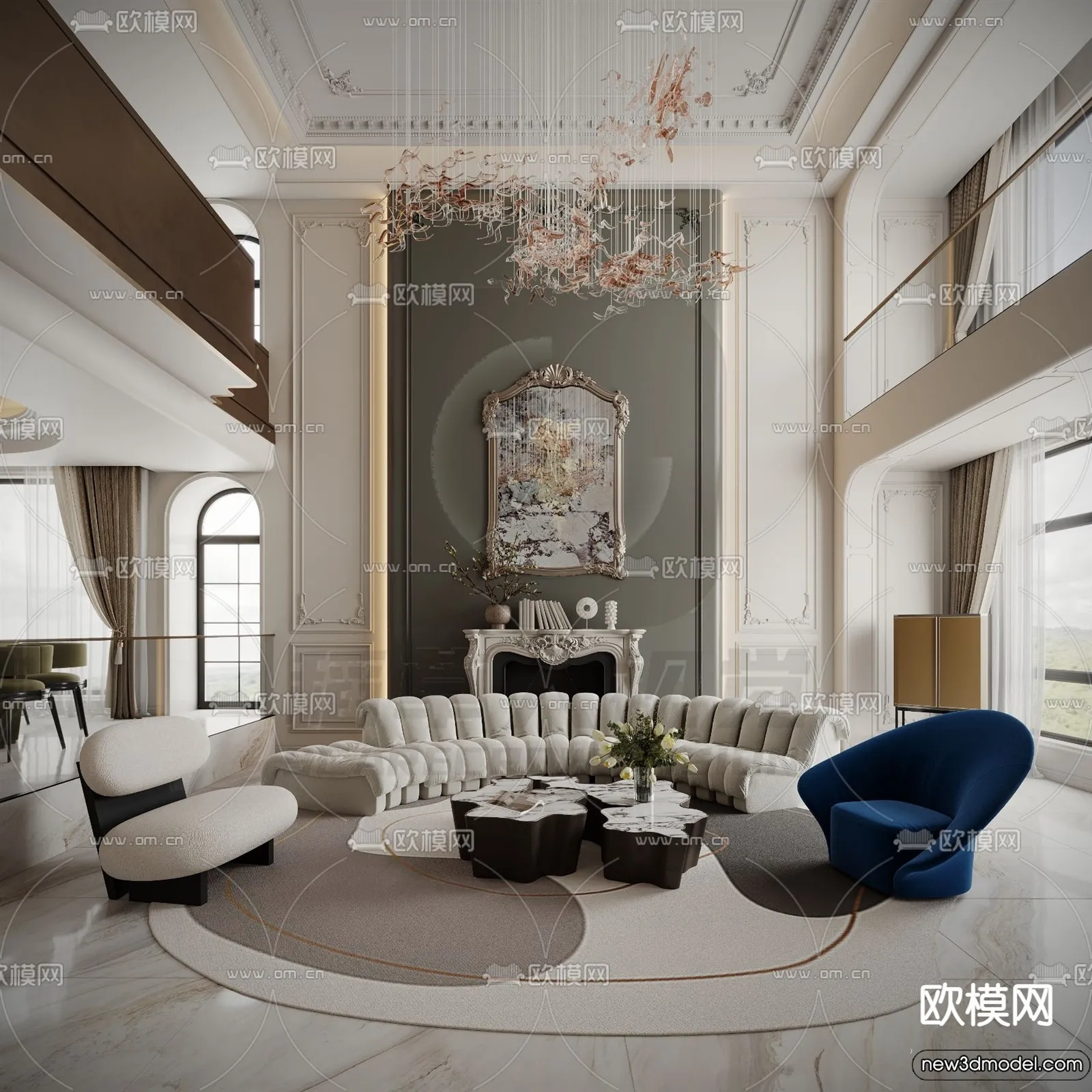 Living Room - 3D Models - 3D Interior Scenes - Modern Style - 141