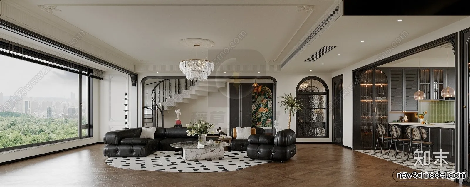 Living Room - 3D Models - 3D Interior Scenes - Modern Style - 145