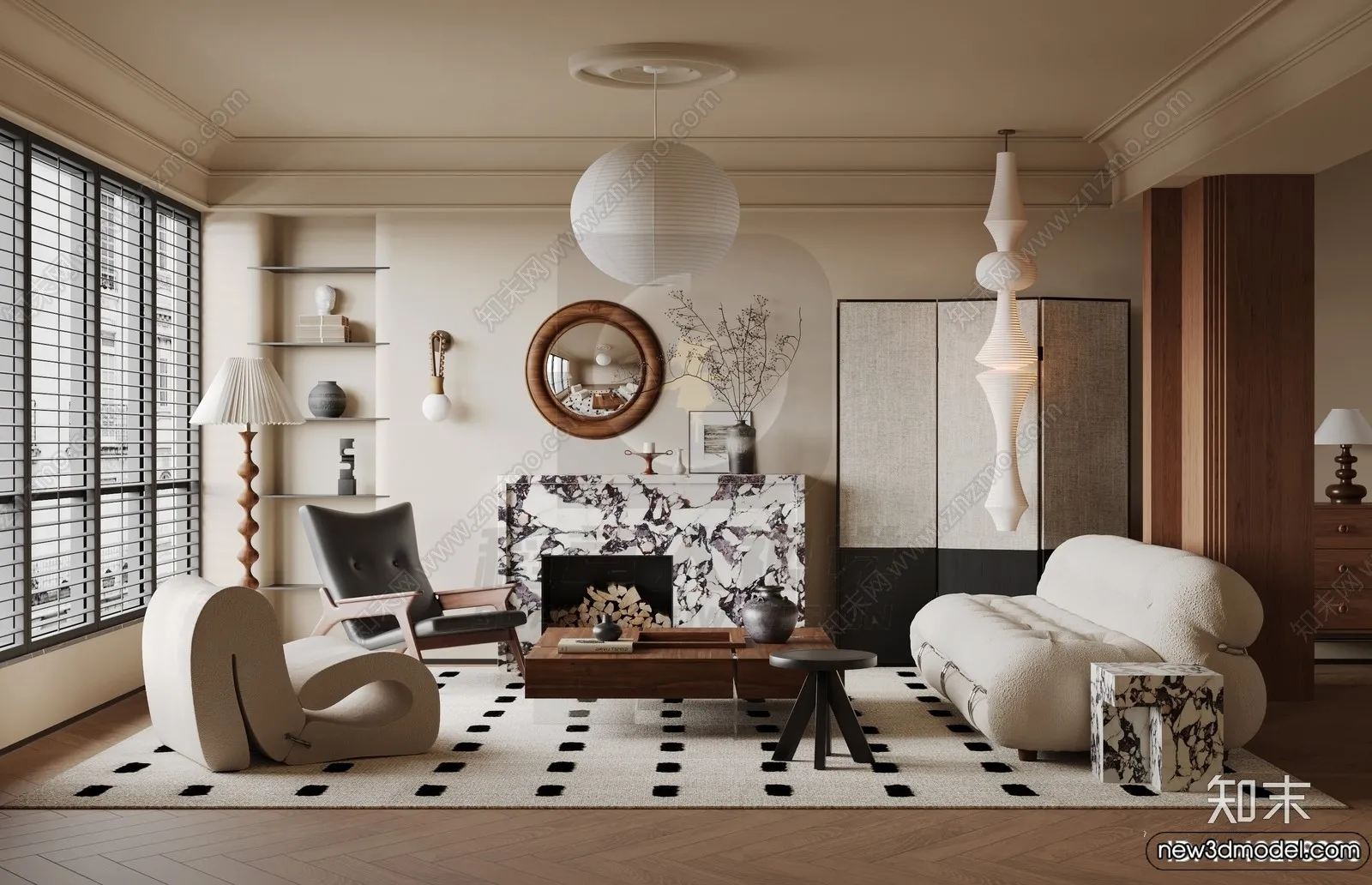 Living Room - 3D Models - 3D Interior Scenes - Modern Style - 148