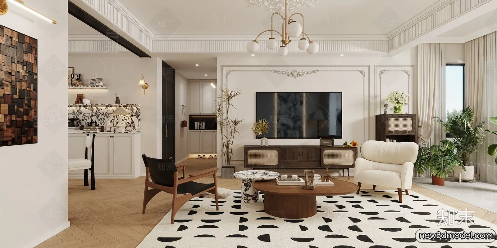 Living Room - 3D Models - 3D Interior Scenes - Modern Style - 150